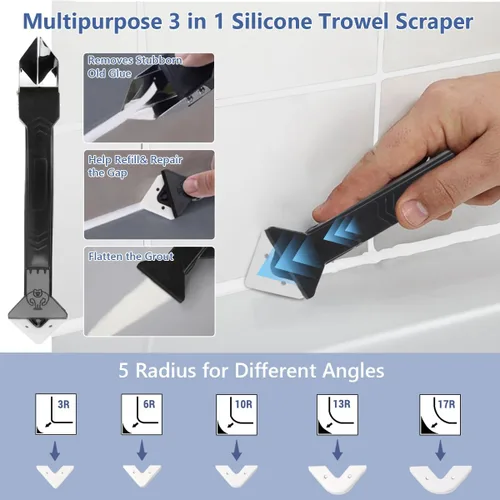 Miniatura 5 de Kit de Reparación de Lechada de Azulejos - Relleno de Lechada, Pasta de Reparación de Lechada con Espatula de Silicona, Kit de Reparación de Lechada