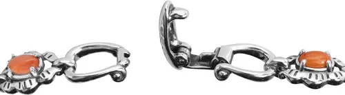 Miniatura 33 de American West Jewelry Pulsera de plata de ley con piedras preciosas de eslabones de concha, tallas pequeñas a grandes