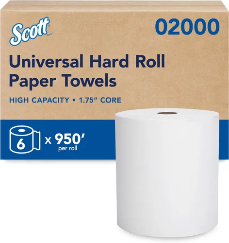 Scott Professional Essential - Toallas de papel de rollo duro universales de alta capacidad, a granel (02000), enrollado duro núcleo de 1.75