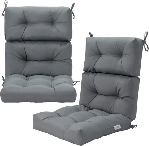 Giantex - Cojín para silla de patio exterior, 5 pulgadas, para respaldo alto con 4 lazos de cuerda, cojín para columpio de patio, silla con asiento
