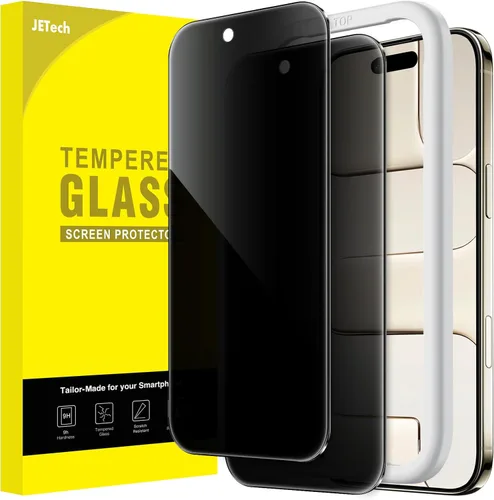 Miniatura 15 de JETech Protector de pantalla de privacidad para iPhone 17 Pro Max de 6,9 pulgadas, película de vidrio templado antiespía con herramienta de fácil
