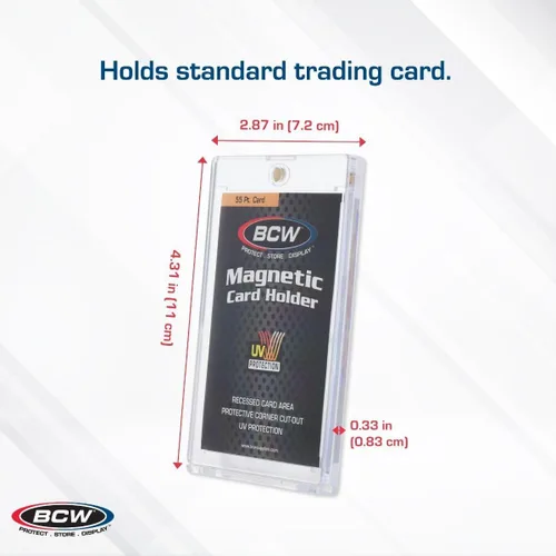 Miniatura 3 de BCW Tarjetero magnético – Grosor de 55 PT – 1 unidad Estuche protector para tarjetas con cierre magnético dorado seguro Protección UV, diseño