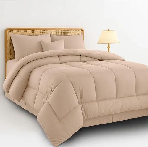 Miniatura 20 de Juego de colcha reversible LUX Décor de 4 piezas para cama individual, juego de ropa de cama impresa, microfibra en una bolsa, incluye 1 edredón, 1