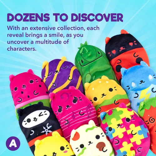 Miniatura 3 de Cats vs Pickles Paquete de 2 bolsas misteriosas de peluche rellenos de frijoles ABC de ola azul, rellenos de calcetines, bolsas ciegas para niñas