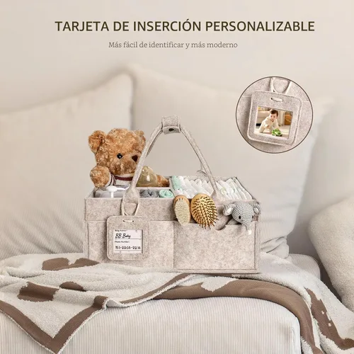 Miniatura 7 de GEMII Organizador de pañales – Organizador grande para bebés con asa para recién nacidos, artículos esenciales para niños o niñas (avena, grande)