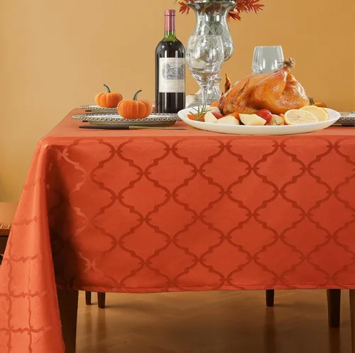 Miniatura 9 de Mantel Sastybale antiarrugas y resistente a las manchas, de tela, rectangular, para mesa de comedor o decoración de fiesta, cubierta de trapo