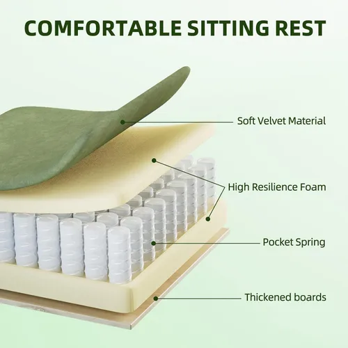Miniatura 6 de Huracan Silla de juegos de tela de terciopelo con reposapiés para adultos, sillas ergonómicas para juegos con base de masaje, silla reclinable