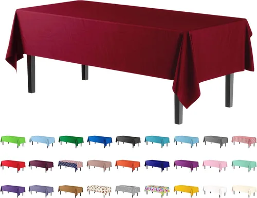 Miniatura 41 de Party Solids Paquete de 4 manteles de plástico color azul aguamarina, 54 x 108 pulgadas, mantel desechable para fiestas y pícnics