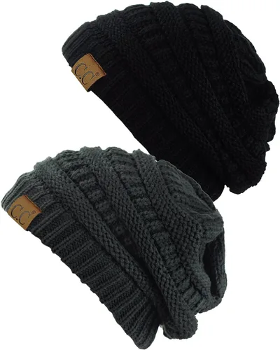 Miniatura 21 de Gorro a la moda de tejido suave abultado, cálido y elástico de C.C