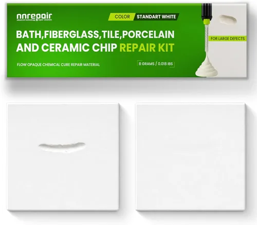 Miniatura 11 de Kit de reparación de encimera de cuarzo (Transparente, Acrílico blanco y color blanco oscuro) - Ideal como kit de reparación de azulejos, fibra