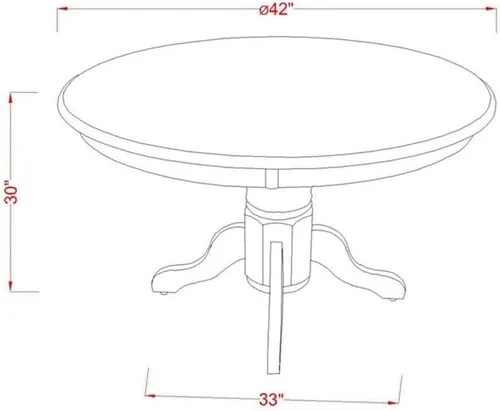 Miniatura 5 de East West Furniture SHNO5-BLK-W - Juego de comedor de 5 piezas que incluye una mesa de comedor redonda con pedestal y 4 sillas de asiento de madera