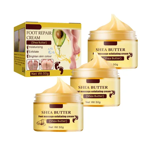 Miniatura 10 de Crema reparadora de pies de manteca de karité, ungüento curativo de la piel para talones agrietados y pies secos Crema exfoliante para masaje de 1