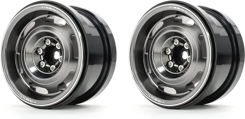 Treal Llantas de aluminio 2.2 Beadlock (2) llantas vintage para camiones de barro RC Crawler Mud Truck 2.2 - Tipo B (gris)