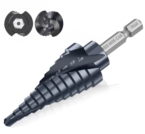 Miniatura 17 de Juego de Brocas de Paso, de 1/4" a 2-3/8", Broca de Paso de Vástago Hexagonal de Acero de Alta Velocidad para Acero Inoxidable, Metal, Aluminio