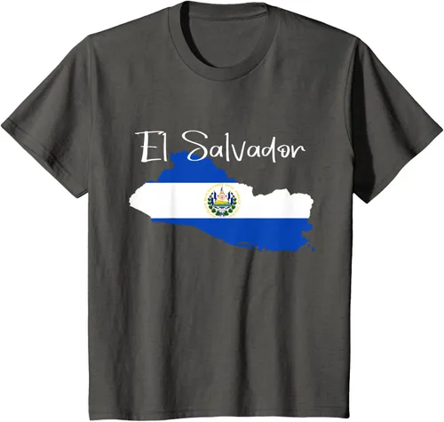 Miniatura 45 de Camiseta con la bandera de El Salvador, mapa de El Salvador, camiseta de Salvador para mujer