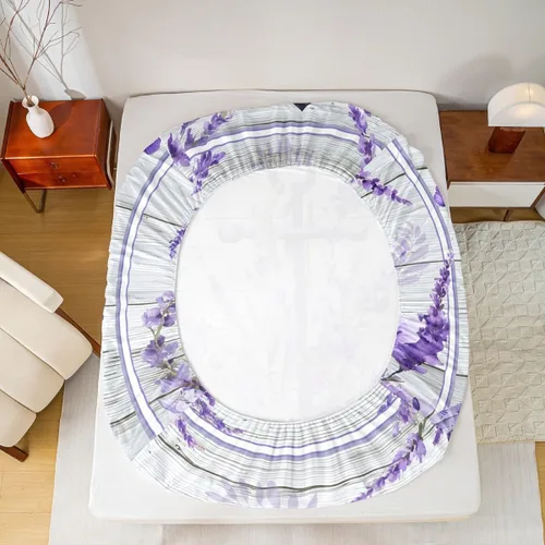 Miniatura 6 de Anchor Nautical - Juego de sábanas románticas para niños, tamaño individual, diseño de mariposas y lavanda morado, decoración de habitación de niños