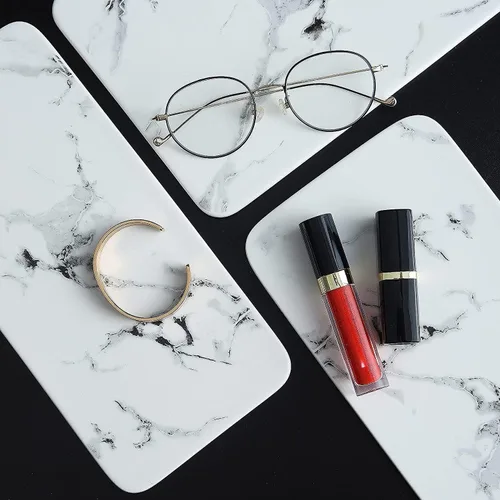 Miniatura 5 de Organizador de baño, organizador de perfumes, organizador de maquillaje, estante de almacenamiento de cosméticos, bandeja de tocador de acero 2