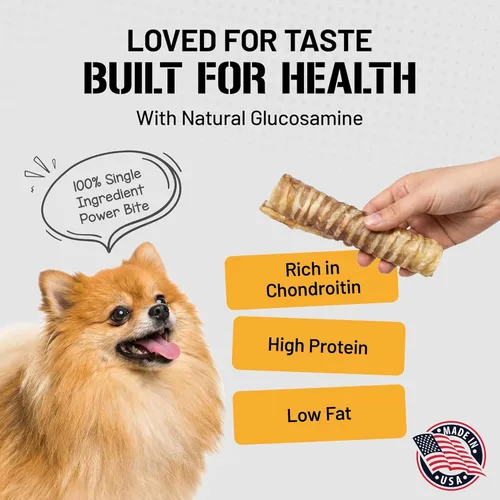 Miniatura 2 de Dog Chits Tráquea de carne para perros de 1 libra – 100% de un solo ingrediente, alta en proteínas, baja en grasa – Glucosamina para apoyo articular
