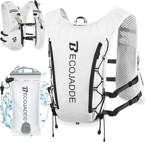 Miniatura 39 de BECOJADDE Chaleco de Hidratación Mochila para Correr para Hombres Mujeres, Mochila de Hidratación Ligera de 5L para Correr, Chaleco de Hidratación
