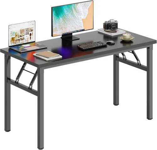 Miniatura 35 de DlandHome - Mesa plegable para computadora de 47 pulgadas, escritorio portátil, mesa de actividades, mesa de conferencias, escritorio de oficina