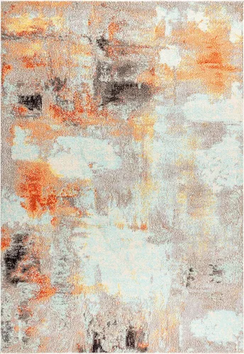 Miniatura 9 de JONATHAN Y Alfombra de Área Interior Abstracta Moderna Vintage Crema/Naranja, 5x8, POP Contemporáneo, Transicional, Fácil Limpieza para Sala