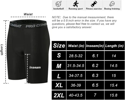 Miniatura 7 de HYCOPRTO - Pantalones cortos de compresión para hombre, ropa interior deportiva de elastano, rendimiento atlético, capa base, entrenamiento, correr