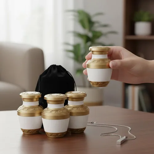 Miniatura 2 de Mini urna de recuerdo para cenizas humanas de adultos hombres y mujeres, funeral y cremación, pequeñas urnas para cenizas humanas, juego de 4