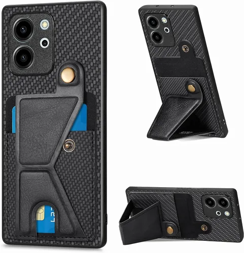 Miniatura 70 de Funda para Xiaomi Poco M5s 4G, Funda para Redmi Note 10 4G / Note 10S 4G / Note 11 SE (India) Funda de cuero PU ranuras para tarjetas Soporte
