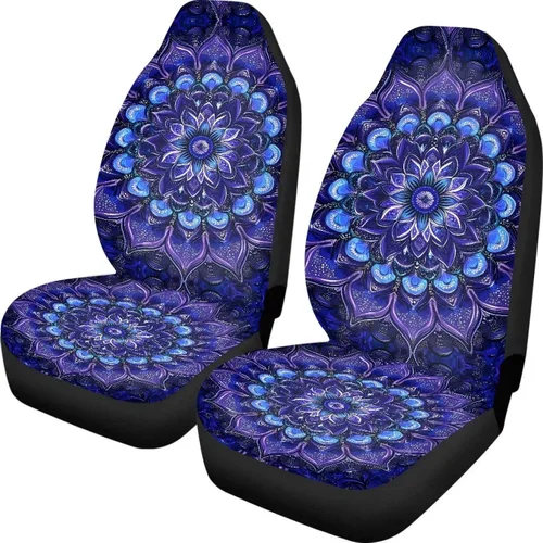 Miniatura 28 de INSTANTARTS Fundas de asiento de coche con diseño de dalia estética, solo para asientos delanteros, protector de asiento de vehículo, 2 unids/set