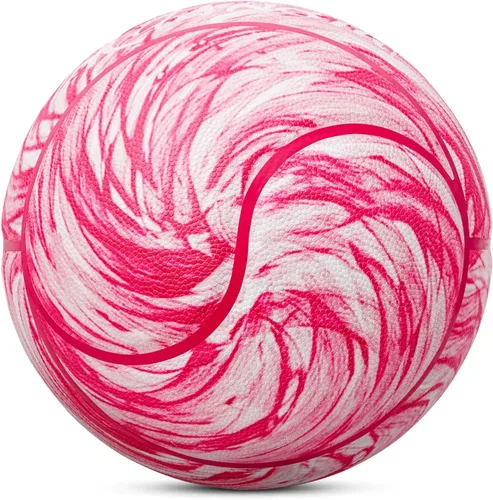 Miniatura 13 de Kuangmi Serie Rosa Balón de Baloncesto, Diseño Premium Estampado para Rendimiento Callejero, Tamaño Oficial para Hombres 7 de 29.5 Pulgadas