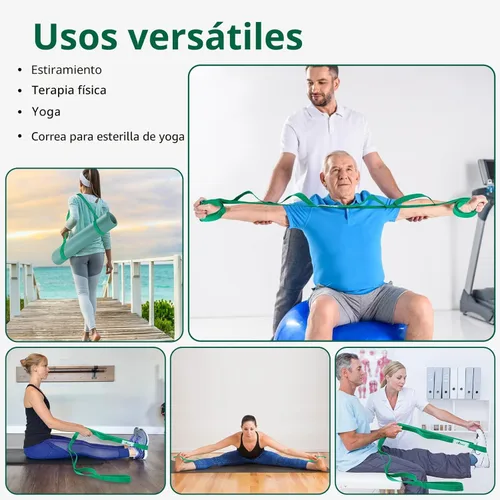 Miniatura 6 de Abiarst - Correa elástica para yoga para terapia física, banda elástica de 10 bucles no elástica para pilates, flexibilidad, ejercicio y gimnasia