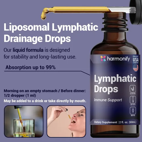 Miniatura 5 de Gotas de drenaje linfático de 2 fl oz (2.0 fl oz), mezcla natural con saúco, raíz de bardana, diente de león y equinácea Herbal Support