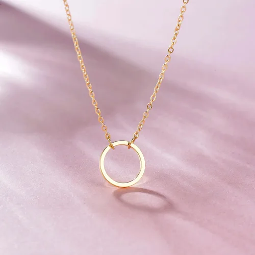 Miniatura 4 de Fettero Pendant Necklace Gold Choker Layered Coin Open Karma Circle Full New Crescent Moon 14K Gold Plated Dainty Simple Moon Phase Jewelry for