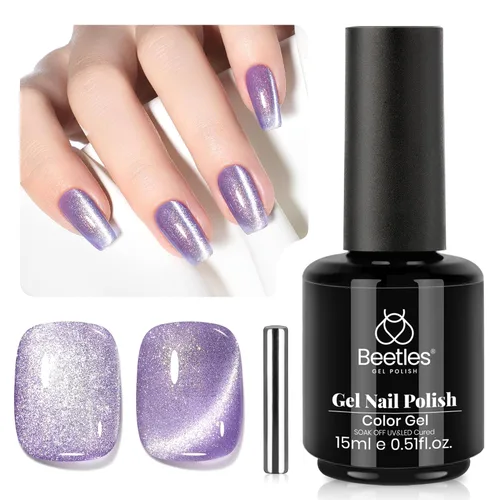 Miniatura 66 de Beetles - Esmalte de uñas de gel ultravioleta semipermanente sin HEMA de alto brillo para manicura francesa y arte de uñas, frasco a juego, blanco