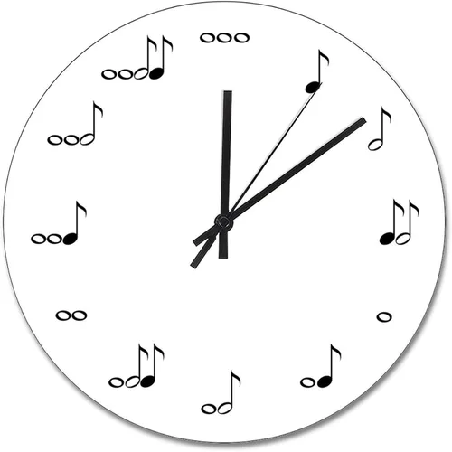 Miniatura 13 de Reloj de pared con aspecto de madera natural, reloj de pared de guitarra acústica, silencioso, redondo, de madera, funciona con pilas, reloj