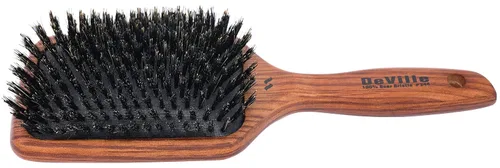 Miniatura 9 de Spornette Deville Cushion Paddle Brush - Cepillo de cerdas de jabalí con mango de madera, para alisar, alisar, desenredar, peinar y cepillar