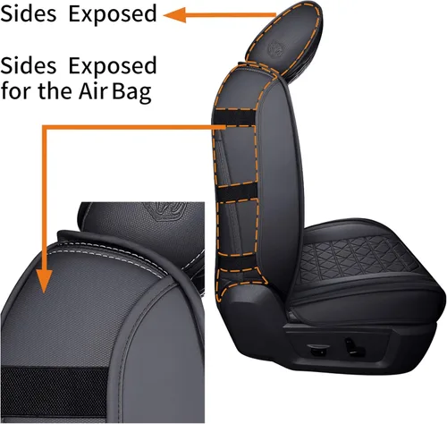 Miniatura 4 de YIERTAI - Fundas de asiento para Dodge RAM, camionetas 2009-2026, 1500/2500/3500HD, Set completo, solo para asientos delanteros, de doble cabina y 2