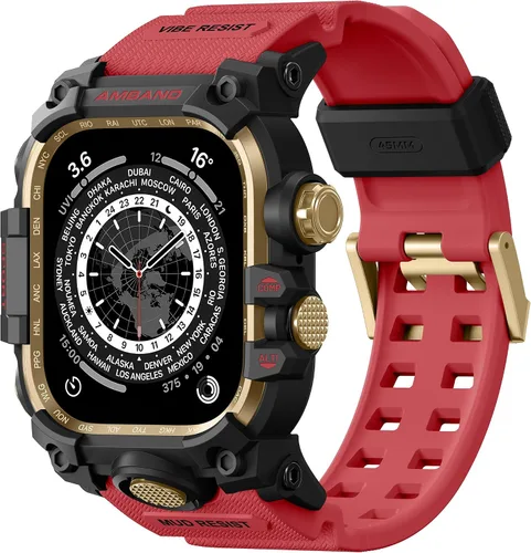 Miniatura 10 de amBand Funda resistente con correa para Apple Watch de 1.732 pulgadas, compatible con iWatch Series SE 3/SE 2ª generación, SE/6/5/4, protección