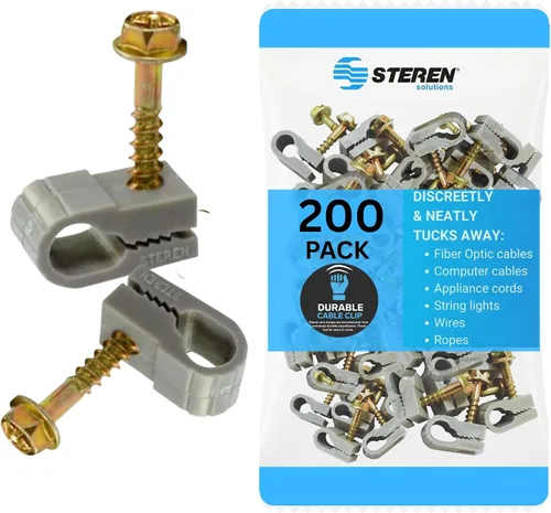 Miniatura 12 de STEREN Clips para Cable Coaxial - Soporte para Cables - Clips de Alambre - Clips de Revestimiento para Colgar - Soporte de Cable para Escritorio