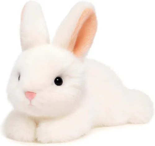 Adorable conejo de Pascua de peluche de conejo blanco suave, lindo regalo de cumpleaños de Pascua para niños y niñas pequeños