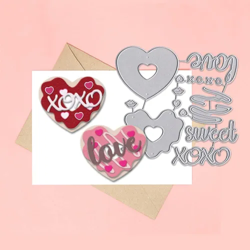 Miniatura 3 de Hying Troqueles de corte de palabras de amor de San Valentín para hacer tarjetas, decoración de álbumes de fotos, corazones amorosos, besos