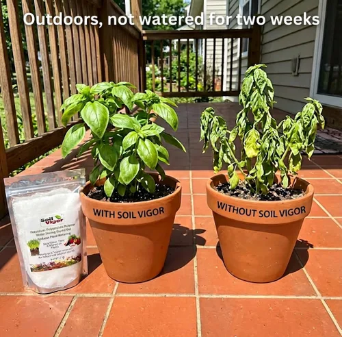 Miniatura 14 de Soil Vigor - Cristales de almacenamiento de agua – Corte el riego en un 50% Hidrogel de polímero súper absorbente para céspedes, jardines
