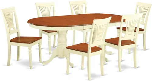Miniatura 12 de East West Furniture PLAI5-BLK-W - Juego de comedor de 5 piezas para 4 personas, incluye una mesa de comedor ovalada con hojas de mariposa y 4 sillas