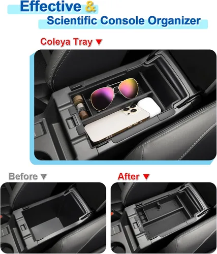 Miniatura 6 de Organizador de Consola Central de 2 Capas para Crosstrek 2024 2025 2026, Bandeja de ABS Duradera para Subaru Crosstrek Negro (A) 2 capas