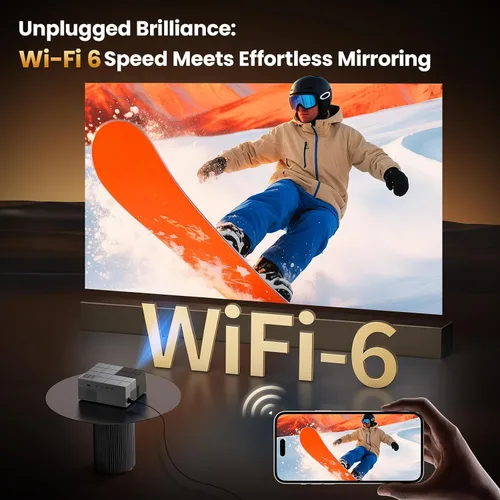 Miniatura 7 de Proyector 4K con aplicaciones integradas, 1500 ANSI/compatible con Netflix/Dolby Audio Smart Projector con WiFi 6 y Bluetooth 5.3, proyector de cine
