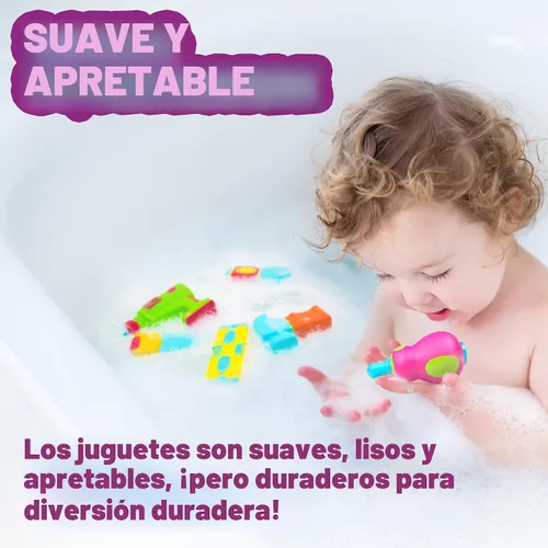 Miniatura 5 de Tub Works® Tools™ - Juguetes de baño sin moho, paquete de 6 Diseño de juguetes de baño sellados y sin agujeros que mantiene la humedad fuera