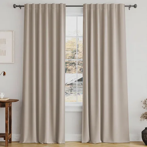 Miniatura 13 de Turquoize Cortinas Opacas para Tratamiento de Ventana con Trabillas Traseras para Sala de Estar/Dormitorio, Tratamientos de Ventana con Aislamiento