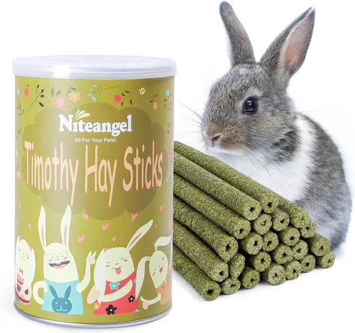 Niteangel 20 palitos de heno Timothy naturales, Timothy Molar Rod para conejos, chinchilla, conejillos de indias y otros animales pequeños.