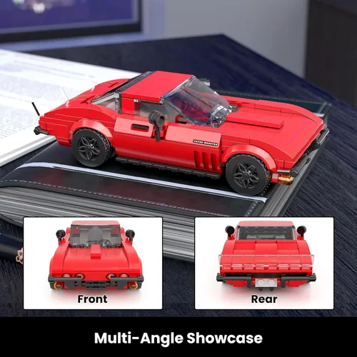 Miniatura 5 de Mould King Super Sports - Juego de construcción de autos deportivos con vitrina, 332 piezas de juguete de construcción para niños y adultos, kit