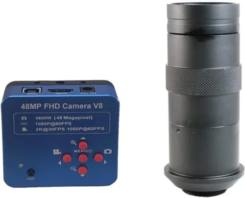 Kit de accesorios para microscopio Mini soporte de mesa 48MP HDMI USB Microscopio digital 56 luces LED 130X montura C microscopio diapositivas de